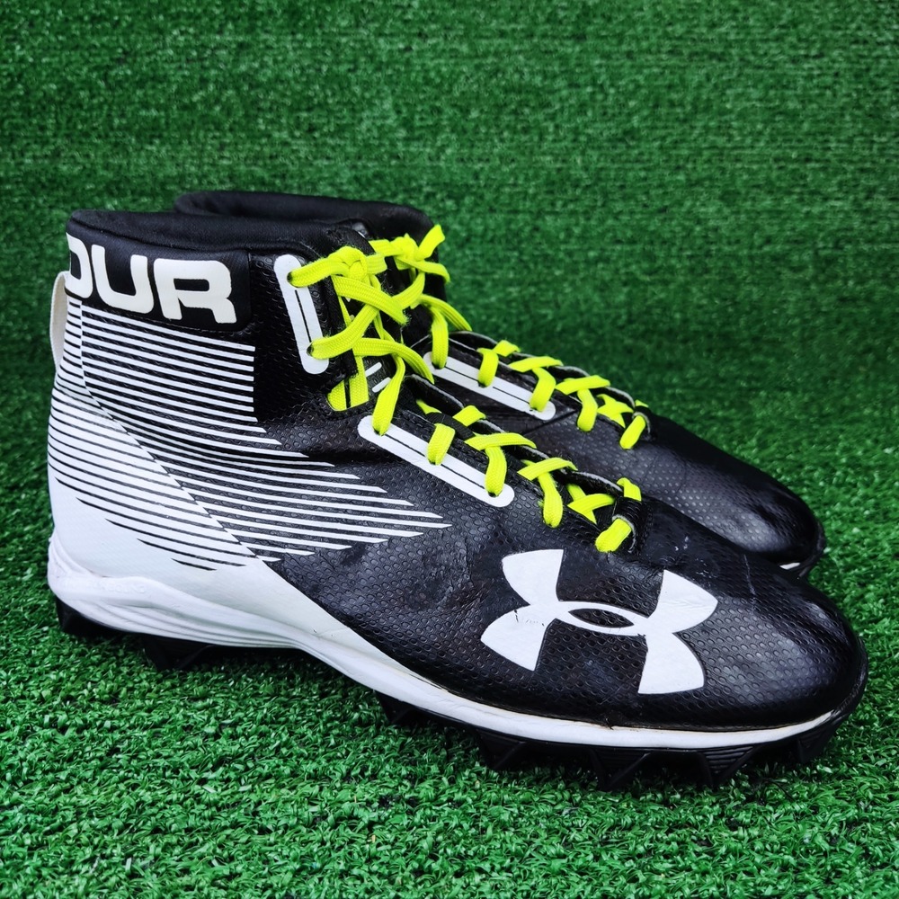 Under Armour Cleats Mens 7.5 Black Highlight RM 1289761-011 Football Mid Shoes